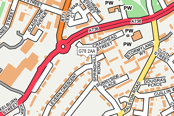 G78 2AA map - OS OpenMap – Local (Ordnance Survey) G78 2AA map - OS OpenMap – Local (Ordnance Survey)