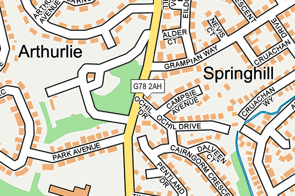 G78 2AH map - OS OpenMap – Local (Ordnance Survey)