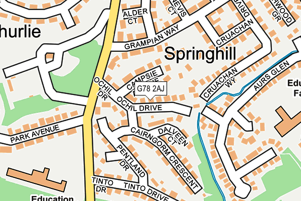 G78 2AJ map - OS OpenMap – Local (Ordnance Survey)
