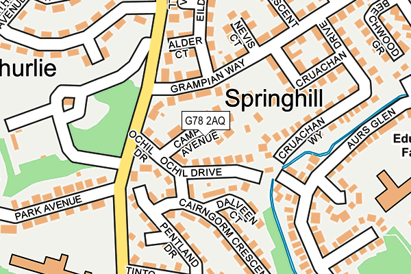 G78 2AQ map - OS OpenMap – Local (Ordnance Survey)