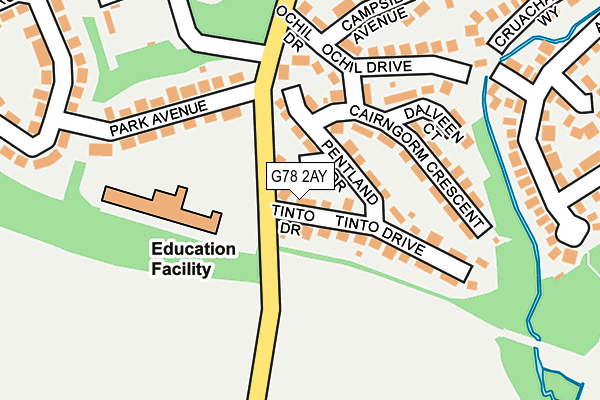 G78 2AY map - OS OpenMap – Local (Ordnance Survey) G78 2AY map - OS OpenMap – Local (Ordnance Survey)