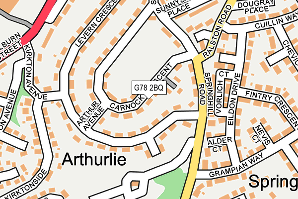 G78 2BQ map - OS OpenMap – Local (Ordnance Survey)