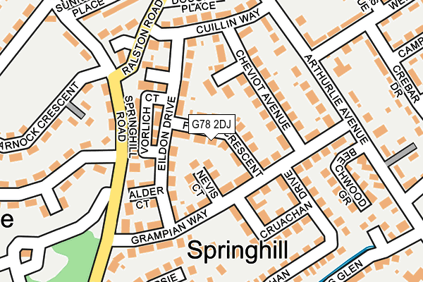 G78 2DJ map - OS OpenMap – Local (Ordnance Survey) G78 2DJ map - OS OpenMap – Local (Ordnance Survey)