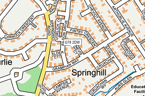G78 2DW map - OS OpenMap – Local (Ordnance Survey) G78 2DW map - OS OpenMap – Local (Ordnance Survey)