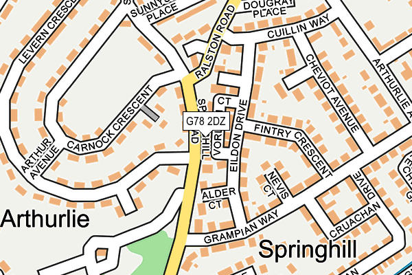 G78 2DZ map - OS OpenMap – Local (Ordnance Survey) G78 2DZ map - OS OpenMap – Local (Ordnance Survey)