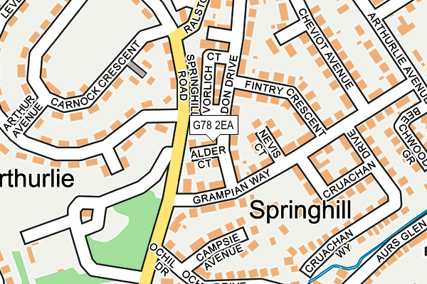 G78 2EA map - OS OpenMap – Local (Ordnance Survey)