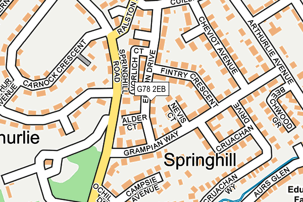 G78 2EB map - OS OpenMap – Local (Ordnance Survey) G78 2EB map - OS OpenMap – Local (Ordnance Survey)