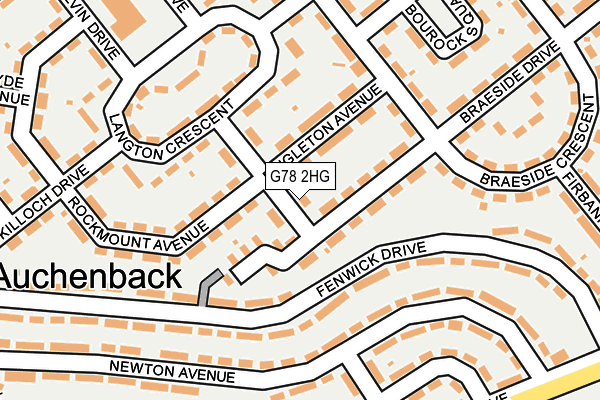 G78 2HG map - OS OpenMap – Local (Ordnance Survey) G78 2HG map - OS OpenMap – Local (Ordnance Survey)