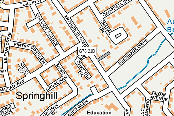 G78 2JD map - OS OpenMap – Local (Ordnance Survey) G78 2JD map - OS OpenMap – Local (Ordnance Survey)