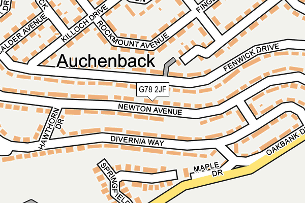 G78 2JF map - OS OpenMap – Local (Ordnance Survey) G78 2JF map - OS OpenMap – Local (Ordnance Survey)