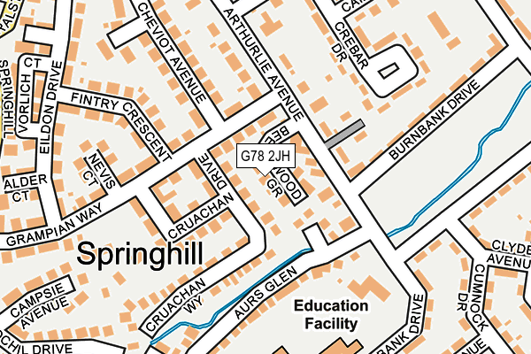 G78 2JH map - OS OpenMap – Local (Ordnance Survey) G78 2JH map - OS OpenMap – Local (Ordnance Survey)