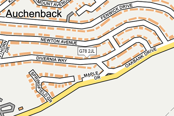 G78 2JL map - OS OpenMap – Local (Ordnance Survey)