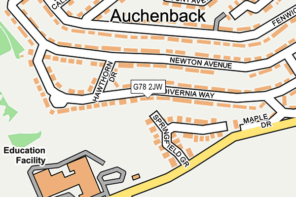 G78 2JW map - OS OpenMap – Local (Ordnance Survey) G78 2JW map - OS OpenMap – Local (Ordnance Survey)