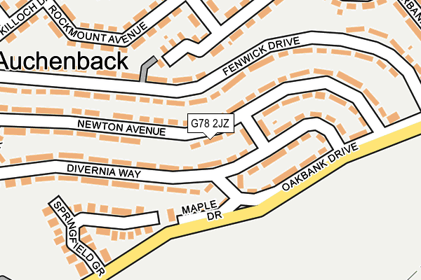 G78 2JZ map - OS OpenMap – Local (Ordnance Survey) G78 2JZ map - OS OpenMap – Local (Ordnance Survey)