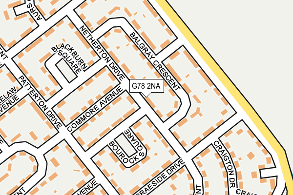G78 2NA map - OS OpenMap – Local (Ordnance Survey)
