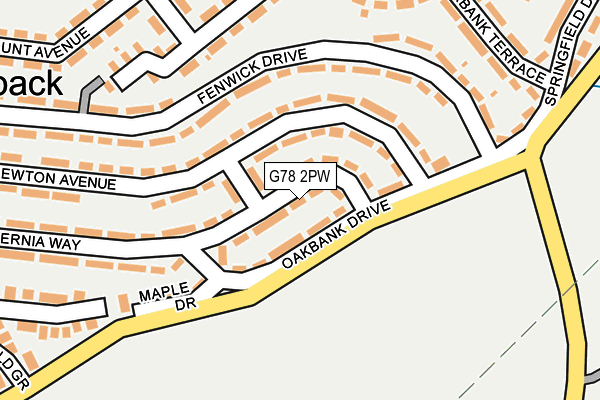 G78 2PW map - OS OpenMap – Local (Ordnance Survey) G78 2PW map - OS OpenMap – Local (Ordnance Survey)