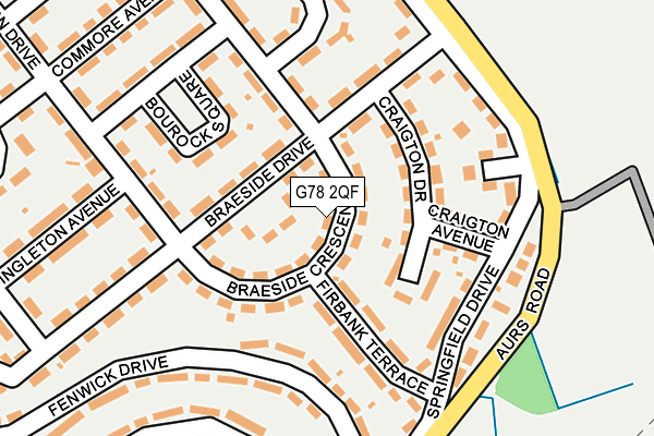 G78 2QF map - OS OpenMap – Local (Ordnance Survey) G78 2QF map - OS OpenMap – Local (Ordnance Survey)