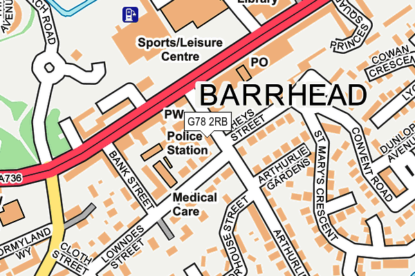 G78 2RB map - OS OpenMap – Local (Ordnance Survey) G78 2RB map - OS OpenMap – Local (Ordnance Survey)