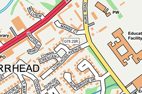 G78 2SR map - OS OpenMap – Local (Ordnance Survey) G78 2SR map - OS OpenMap – Local (Ordnance Survey)