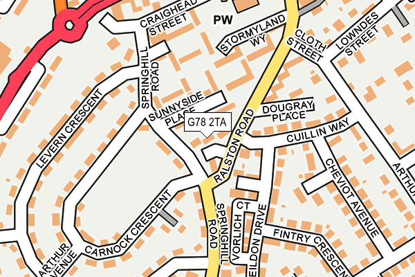 G78 2TA map - OS OpenMap – Local (Ordnance Survey) G78 2TA map - OS OpenMap – Local (Ordnance Survey)