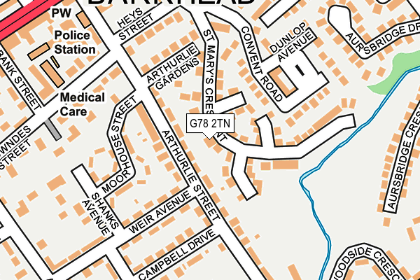 G78 2TN map - OS OpenMap – Local (Ordnance Survey) G78 2TN map - OS OpenMap – Local (Ordnance Survey)