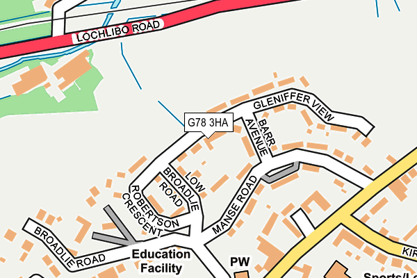 G78 3HA map - OS OpenMap – Local (Ordnance Survey)