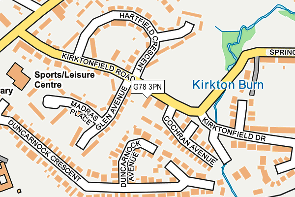 G78 3PN map - OS OpenMap – Local (Ordnance Survey)