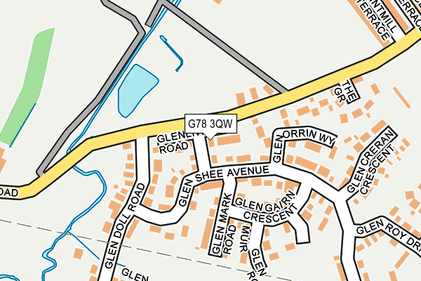 G78 3QW map - OS OpenMap – Local (Ordnance Survey) G78 3QW map - OS OpenMap – Local (Ordnance Survey)