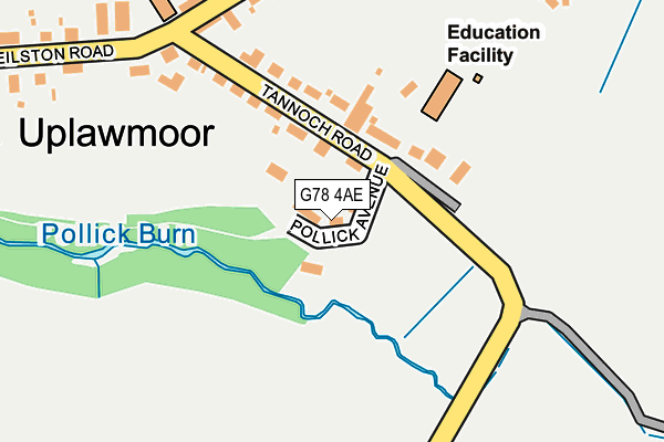 G78 4AE map - OS OpenMap – Local (Ordnance Survey) G78 4AE map - OS OpenMap – Local (Ordnance Survey)