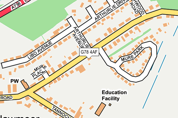 G78 4AF map - OS OpenMap – Local (Ordnance Survey) G78 4AF map - OS OpenMap – Local (Ordnance Survey)
