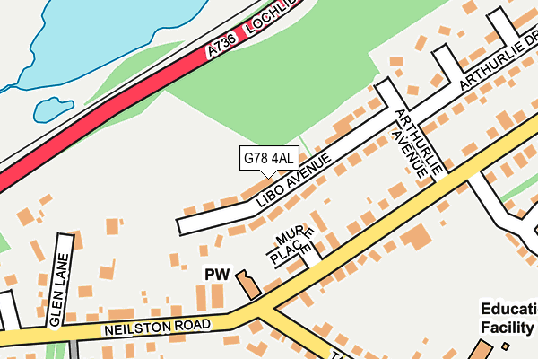 G78 4AL map - OS OpenMap – Local (Ordnance Survey) G78 4AL map - OS OpenMap – Local (Ordnance Survey)