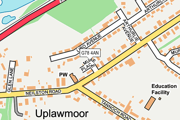 G78 4AN map - OS OpenMap – Local (Ordnance Survey)