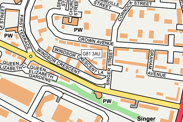 G81 3AU map - OS OpenMap – Local (Ordnance Survey)