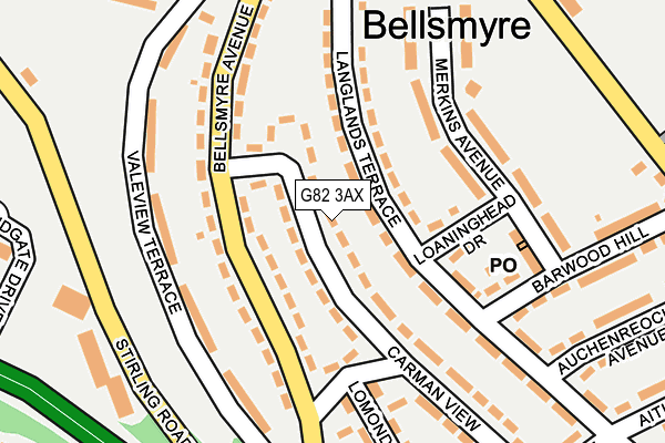 G82 3AX map - OS OpenMap – Local (Ordnance Survey)