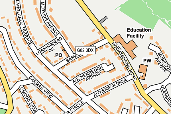 G82 3DX map - OS OpenMap – Local (Ordnance Survey) G82 3DX map - OS OpenMap – Local (Ordnance Survey)