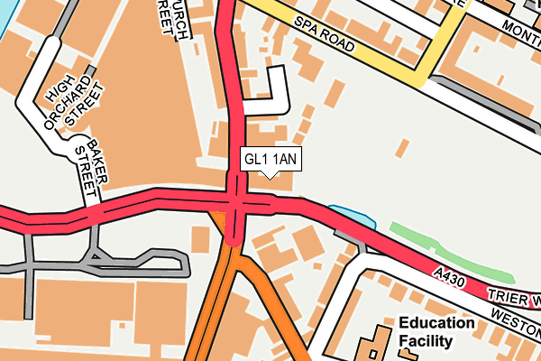 GL1 1AN map - OS OpenMap – Local (Ordnance Survey) GL1 1AN map - OS OpenMap – Local (Ordnance Survey)