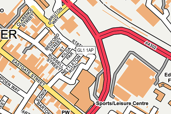 GL1 1AP map - OS OpenMap – Local (Ordnance Survey) GL1 1AP map - OS OpenMap – Local (Ordnance Survey)
