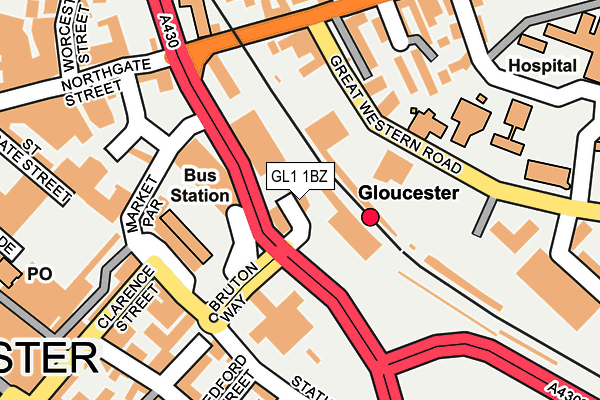 GL1 1BZ map - OS OpenMap – Local (Ordnance Survey) GL1 1BZ map - OS OpenMap – Local (Ordnance Survey)