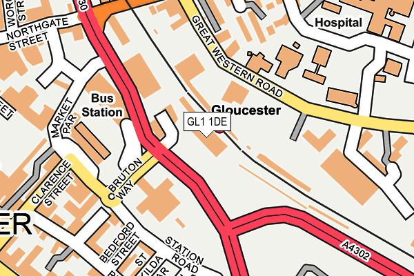 GL1 1DE map - OS OpenMap – Local (Ordnance Survey) GL1 1DE map - OS OpenMap – Local (Ordnance Survey)