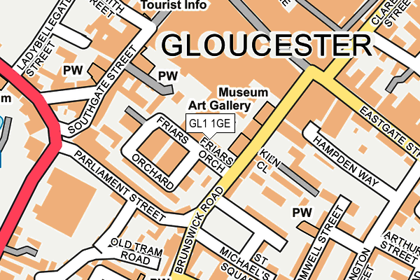 GL1 1GE map - OS OpenMap – Local (Ordnance Survey) GL1 1GE map - OS OpenMap – Local (Ordnance Survey)
