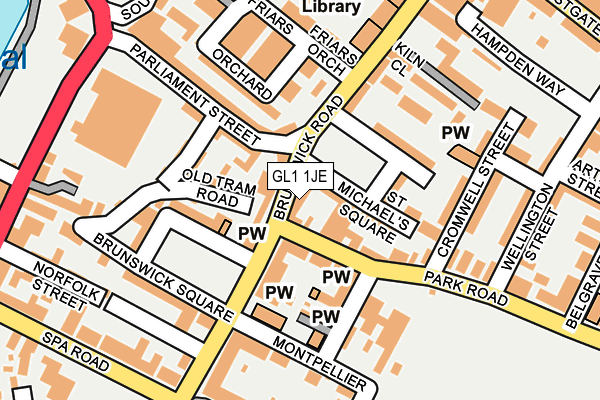 GL1 1JE map - OS OpenMap – Local (Ordnance Survey) GL1 1JE map - OS OpenMap – Local (Ordnance Survey)