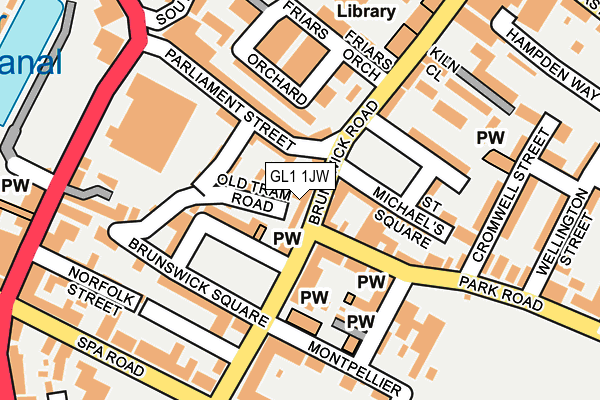 GL1 1JW map - OS OpenMap – Local (Ordnance Survey) GL1 1JW map - OS OpenMap – Local (Ordnance Survey)