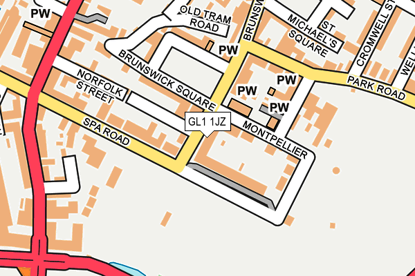 GL1 1JZ map - OS OpenMap – Local (Ordnance Survey) GL1 1JZ map - OS OpenMap – Local (Ordnance Survey)