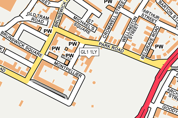 GL1 1LY map - OS OpenMap – Local (Ordnance Survey) GL1 1LY map - OS OpenMap – Local (Ordnance Survey)