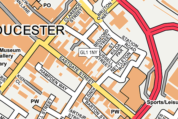GL1 1NY map - OS OpenMap – Local (Ordnance Survey) GL1 1NY map - OS OpenMap – Local (Ordnance Survey)