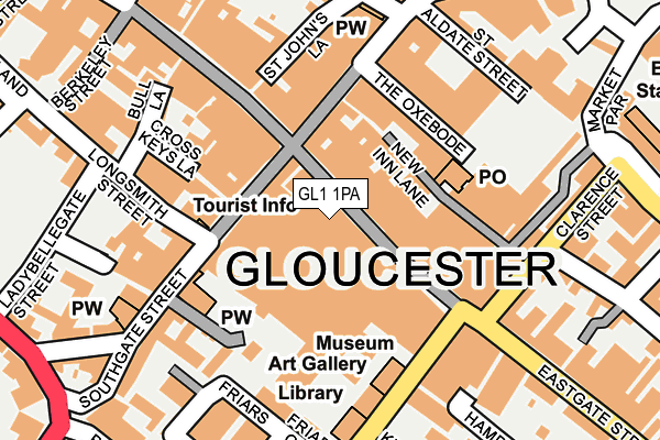 GL1 1PA map - OS OpenMap – Local (Ordnance Survey) GL1 1PA map - OS OpenMap – Local (Ordnance Survey)