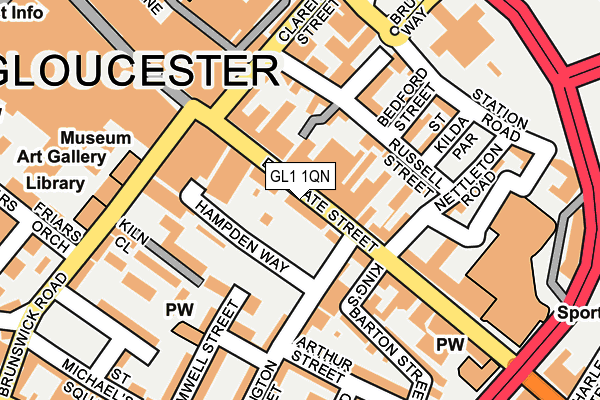 GL1 1QN map - OS OpenMap – Local (Ordnance Survey) GL1 1QN map - OS OpenMap – Local (Ordnance Survey)