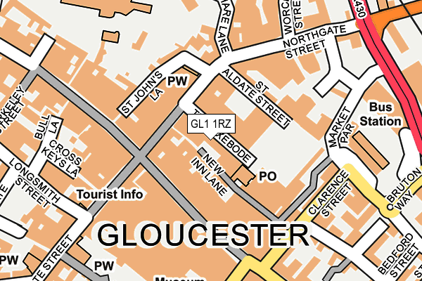 GL1 1RZ map - OS OpenMap – Local (Ordnance Survey) GL1 1RZ map - OS OpenMap – Local (Ordnance Survey)