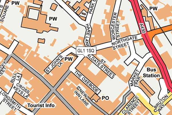 GL1 1SQ map - OS OpenMap – Local (Ordnance Survey) GL1 1SQ map - OS OpenMap – Local (Ordnance Survey)