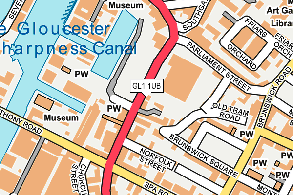 GL1 1UB map - OS OpenMap – Local (Ordnance Survey) GL1 1UB map - OS OpenMap – Local (Ordnance Survey)